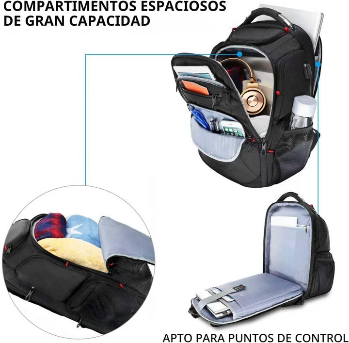 KROSER Mochila para laptop compatible con TSA de 17.3 pulgadas XL,...
