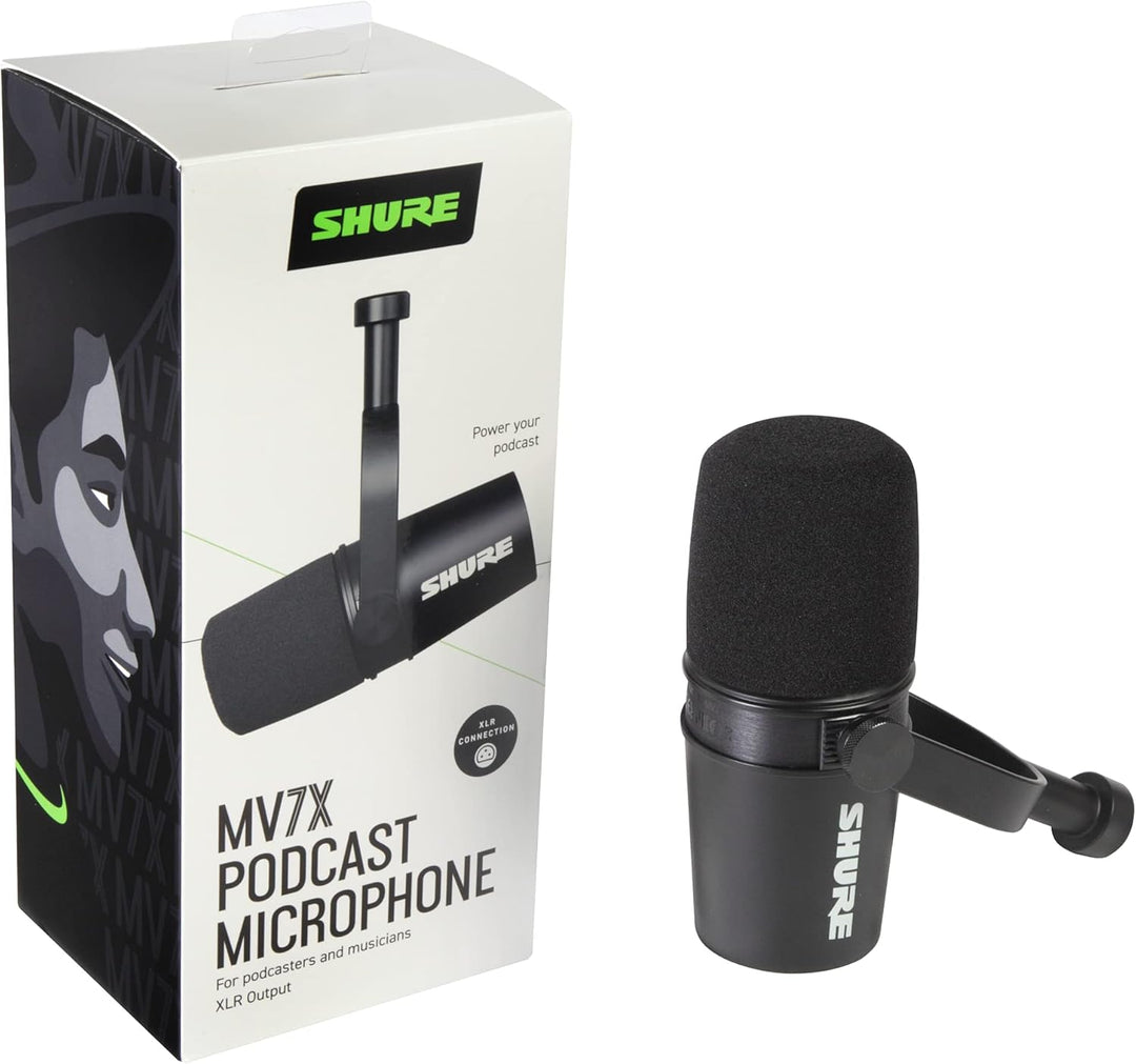 Shure MV7X - Micrófono dinámico XLR cardioide con aislamiento de vo...