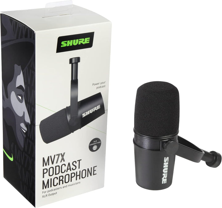 Shure MV7X - Micrófono dinámico XLR cardioide con aislamiento de vo...
