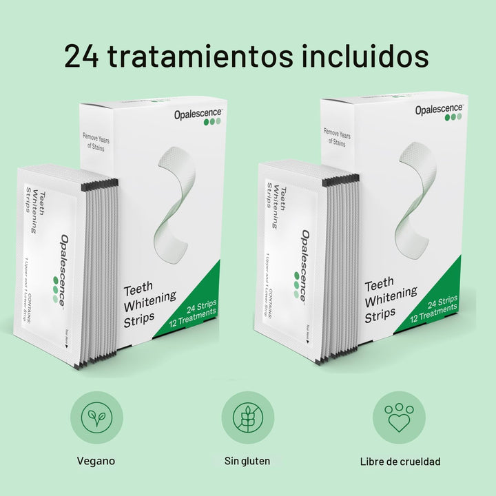 Tiras blanqueadoras de dientes Opalescent Go - Peróxido de hidrógen...