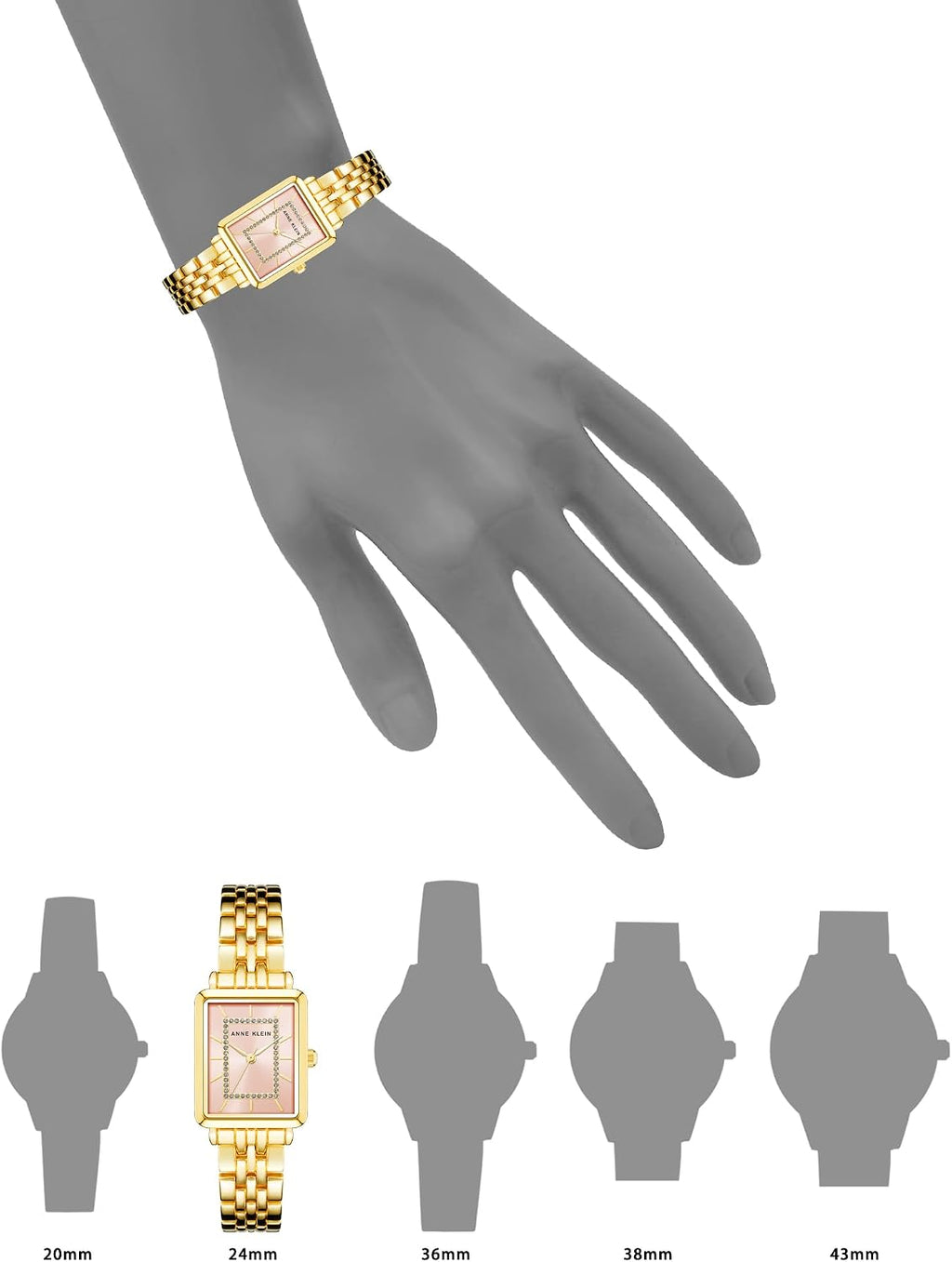 Anne Klein - Reloj de pulsera para mujer con acento de brillo