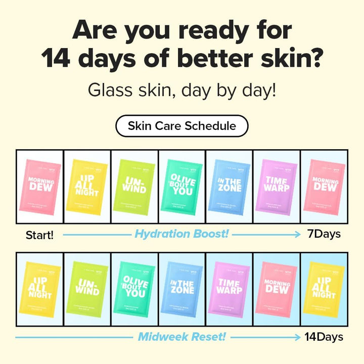 I DEW CARE Let's Get Sheet Faced máscaras faciales, 14 días de...