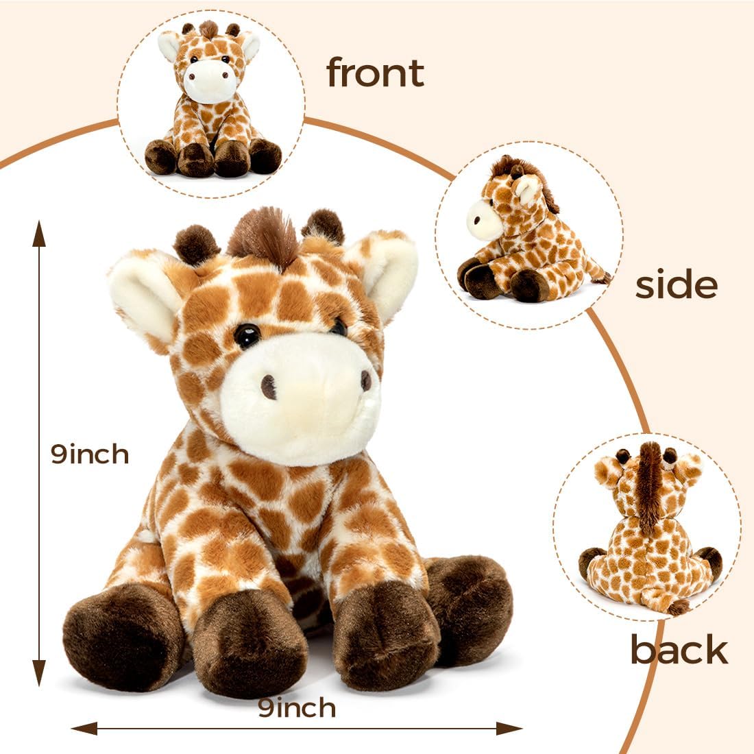 Jirafa - Juguetes de peluche con peso, almohada de felpa suave y bonita de