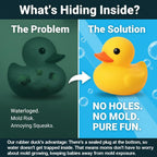 Pato de goma sin agujero, pato de goma sin moho sin agujero, juguete de baño impermeable para niños, piscina, fiesta de cumpleaños y decoración del baño del hogar