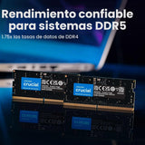 Crucial Memoria RAM DDR5 de 32 GB, 4800 MHz CL40 para laptop, compa...