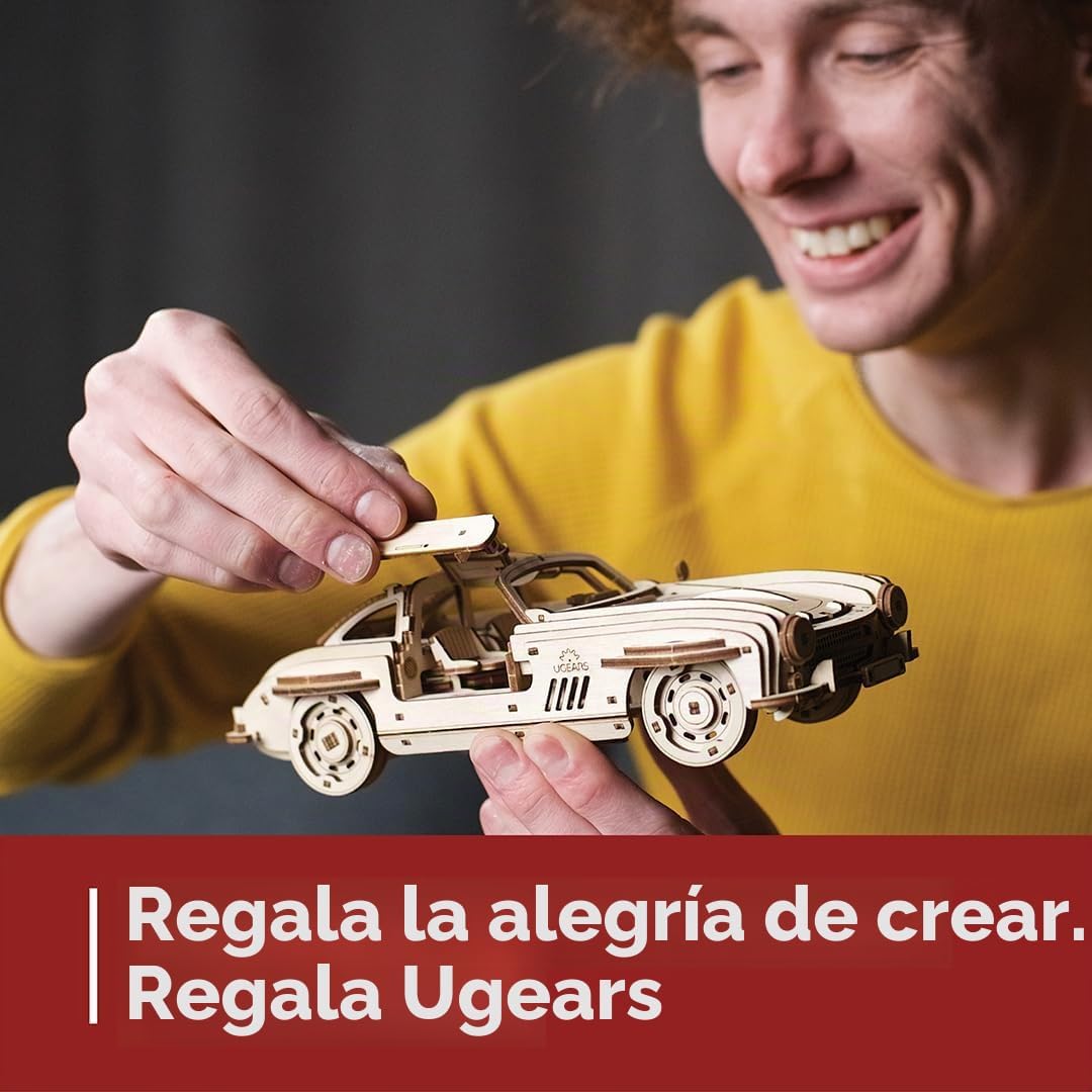UGEARS - Rompecabezas de madera 3D con alas deportivas, kit de coche para