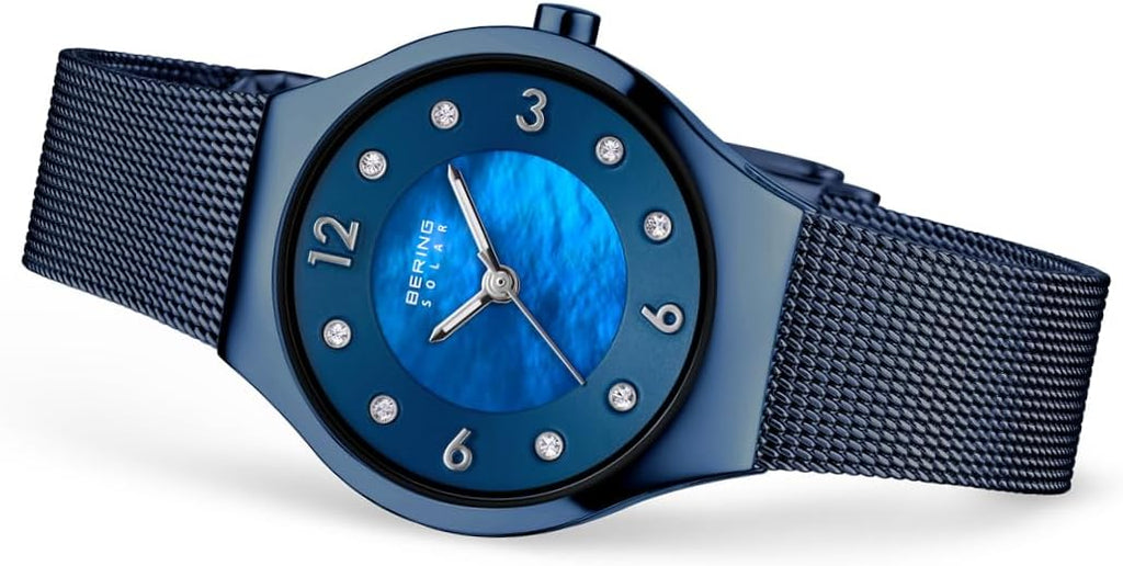 Bering Reloj Mujer Movimiento Solar - Colección Solar con Acero Inoxidable y Cristal de Zafiro 14427-XXX