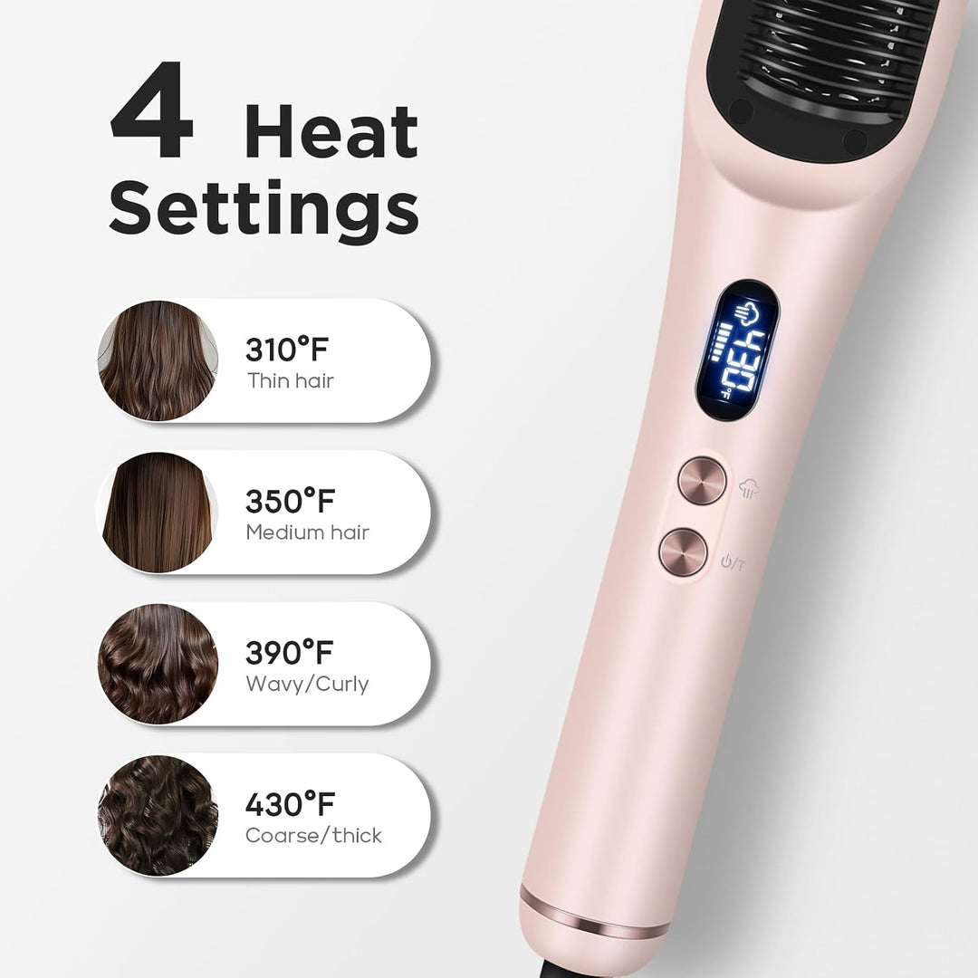 Prizm Pro Steam - Cepillo alisador de pelo iónico para cabello riza...