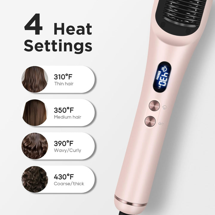 Prizm Pro Steam - Cepillo alisador de pelo iónico para cabello riza...
