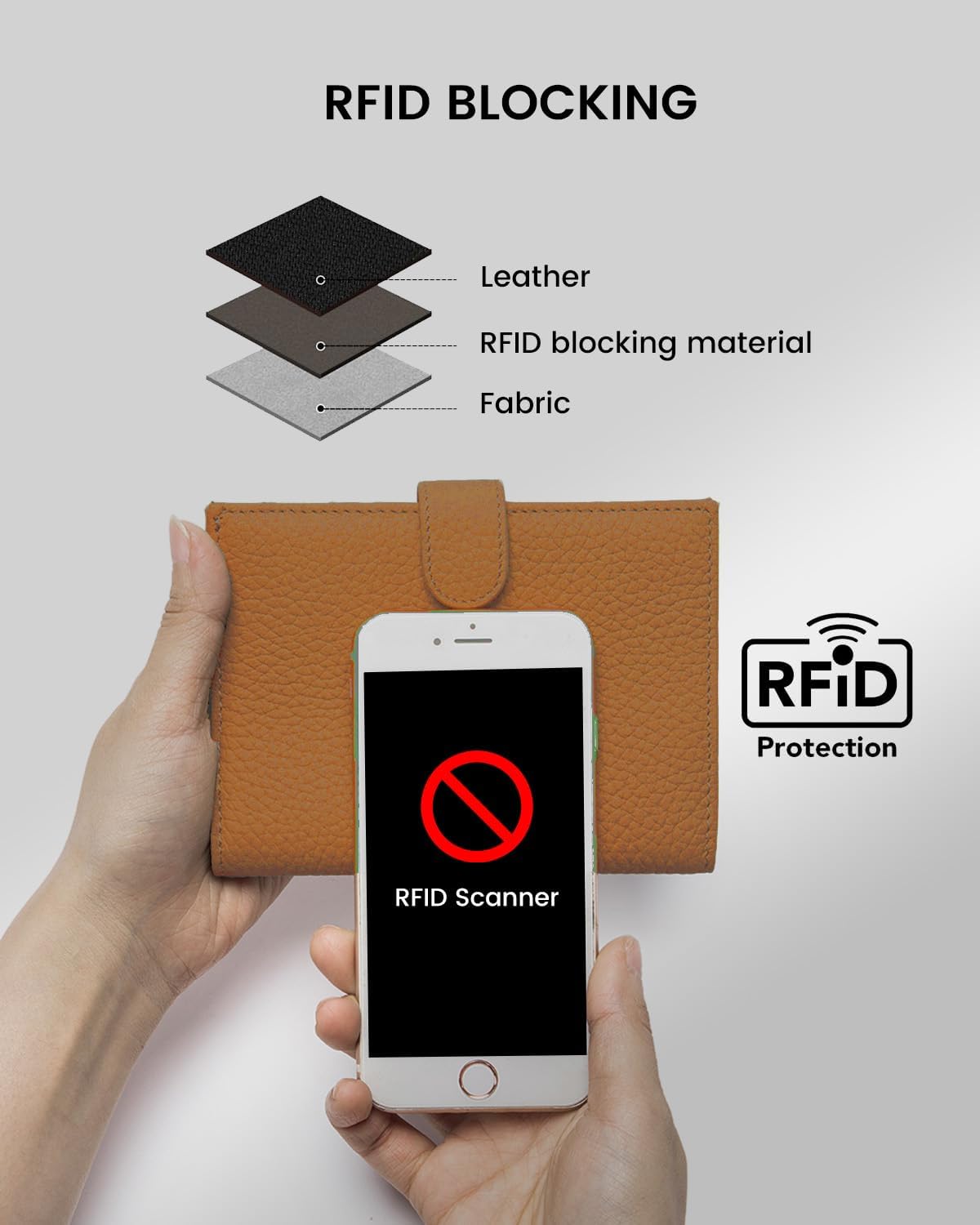 Karmiir Cartera de viaje compacta para pasaporte RFID, cartera de cuero para pasaporte con tarjetero, bolsillo con cremallera para monedas y compartimento para efectivo, color marrón