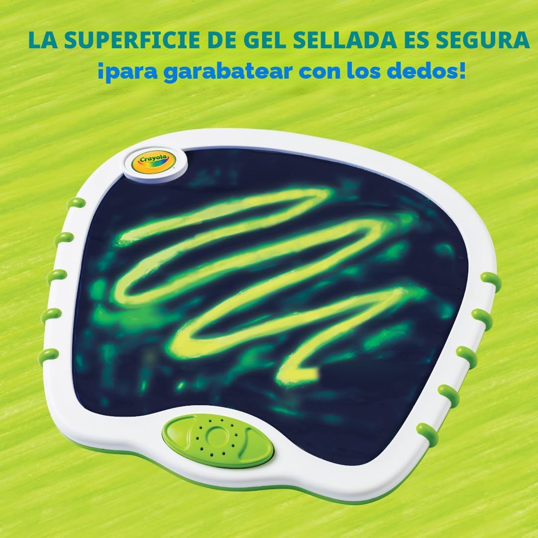 Crayola Luces táctiles para niños, garabatos musicales y tablero sensorial, juguetes sensoriales para niños pequeños, pintura de dedos sin ensuciar, regalo para niños pequeños