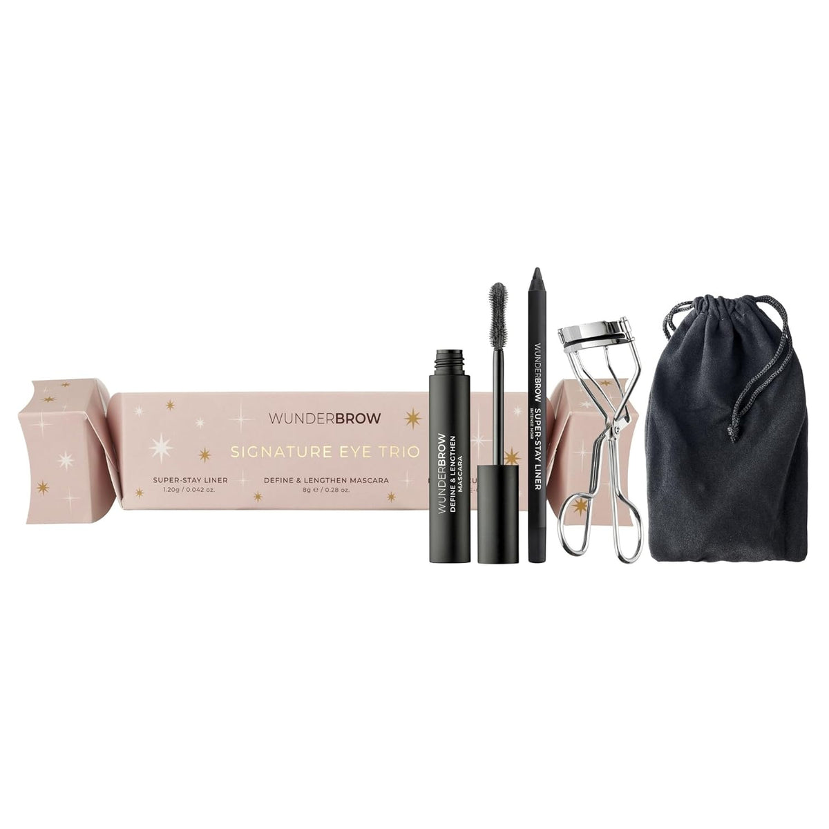 Wunderbrow Signature Eye Trio Festive Cracker, juego de regalo navi...