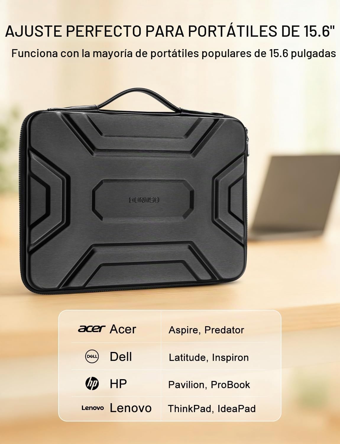 DOMISO Funda para Laptop de 15.6 Pulgadas Bolsa de Hombro a Prueba...