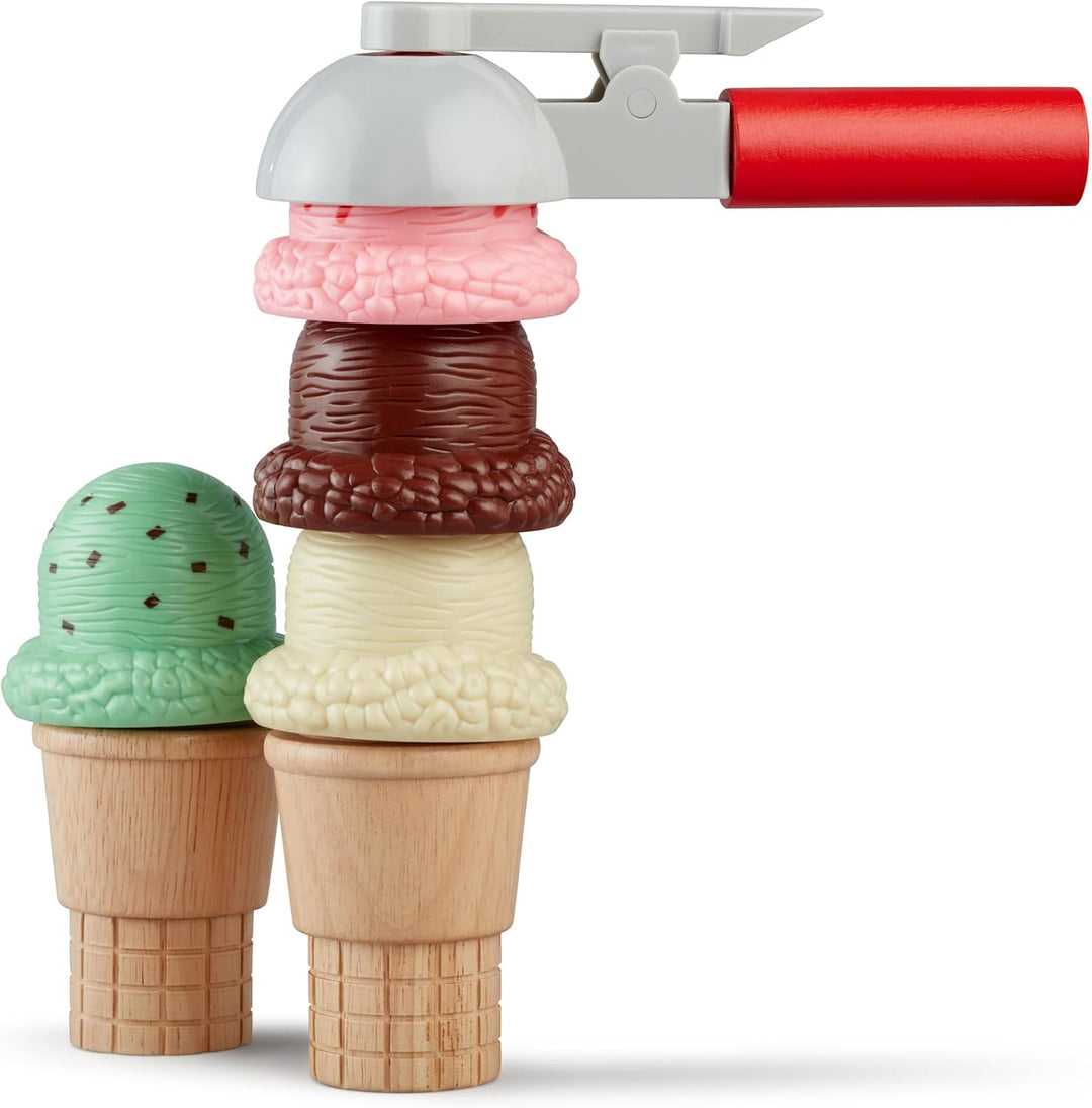 Melissa &amp; Doug Juego de helado Scoop and Stack, juguetes magnét...