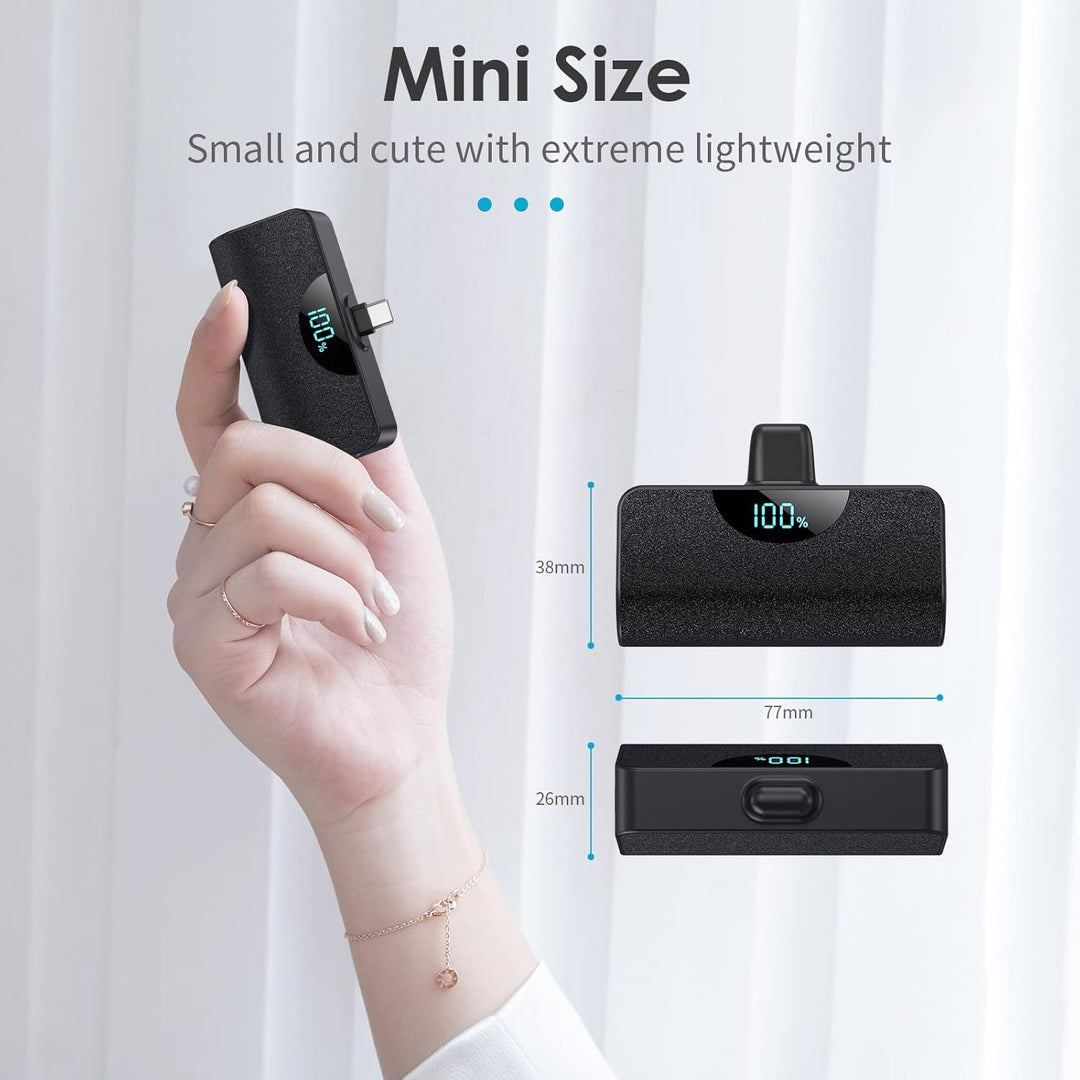 Mini cargador portátil USB C, batería mejorada de carga rápida PD d...
