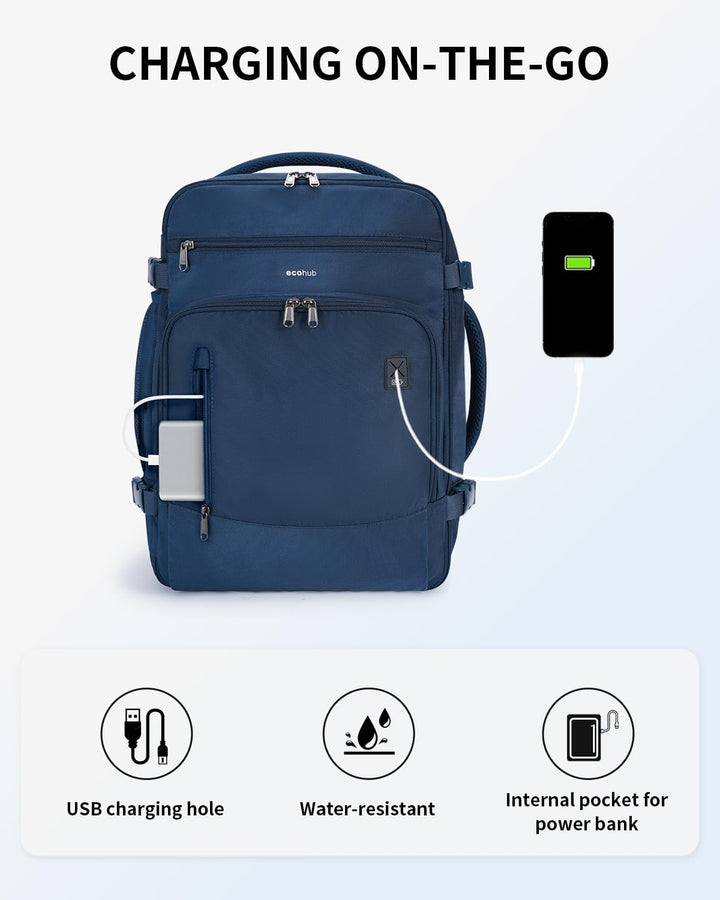 ECOHUB Mochila de viaje Mochila de transporte, Azul-2, Mochilas de...