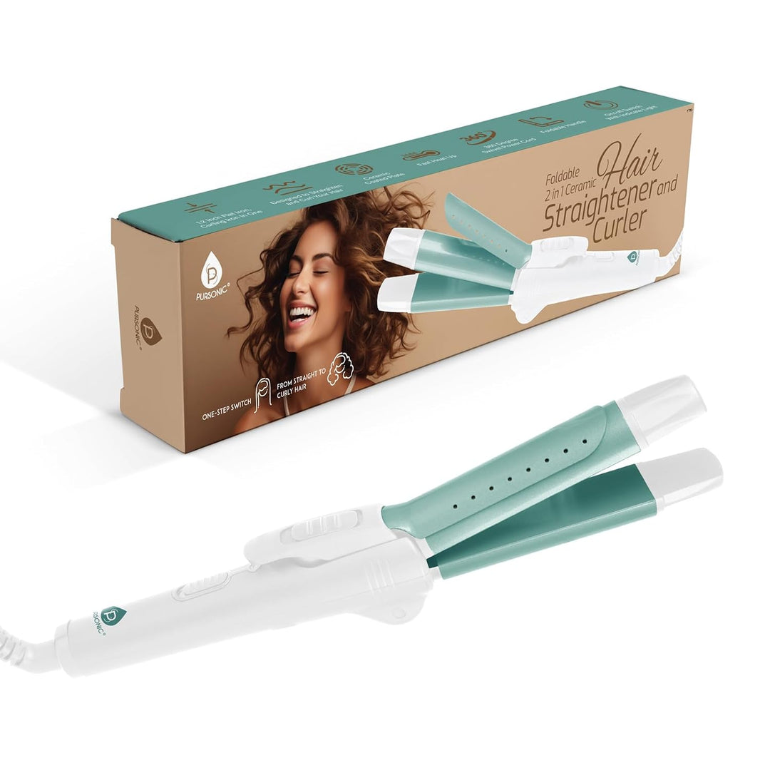PURSONIC Alisador y rizador de pelo de cerámica, plancha de pelo de...