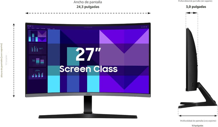 Samsung Monitor curvo S3 (S39GD) FHD de 100 Hz de 27 pulgadas, Modo...
