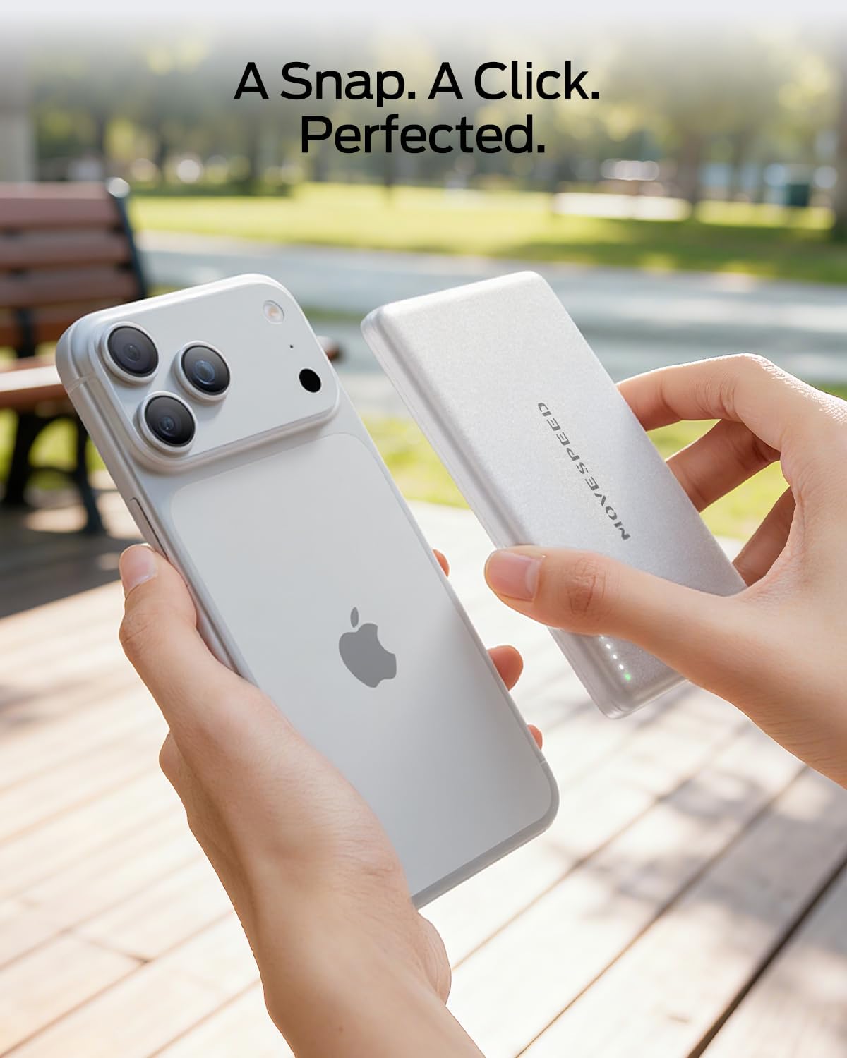 MOVE SPEED Cargador Portátil MagSafe Ultra Delgado de 0.3''...