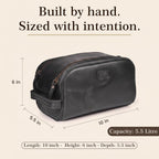 LEATHER VILLAGE - Neceser de cuero para hombre, kit de viaje Dopp Bolsa de afeitar