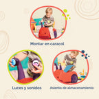B. toys Vehículo para Montar, Buggly-Wuggly con Luces y Espacio de Almacenamiento, Actividad