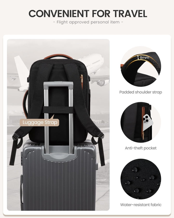 LOVEVOOK Mochila de viaje de 40 L para mujeres y hombres, mochila g...