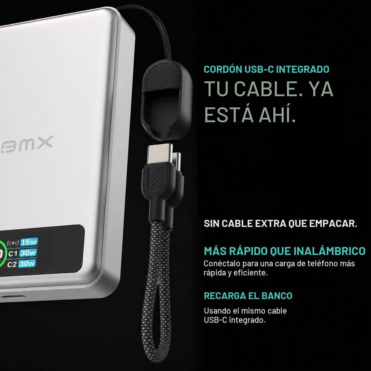 Banco de energía semisólido SolidSafe BMX 10K, 10000 mAh (naranja)...