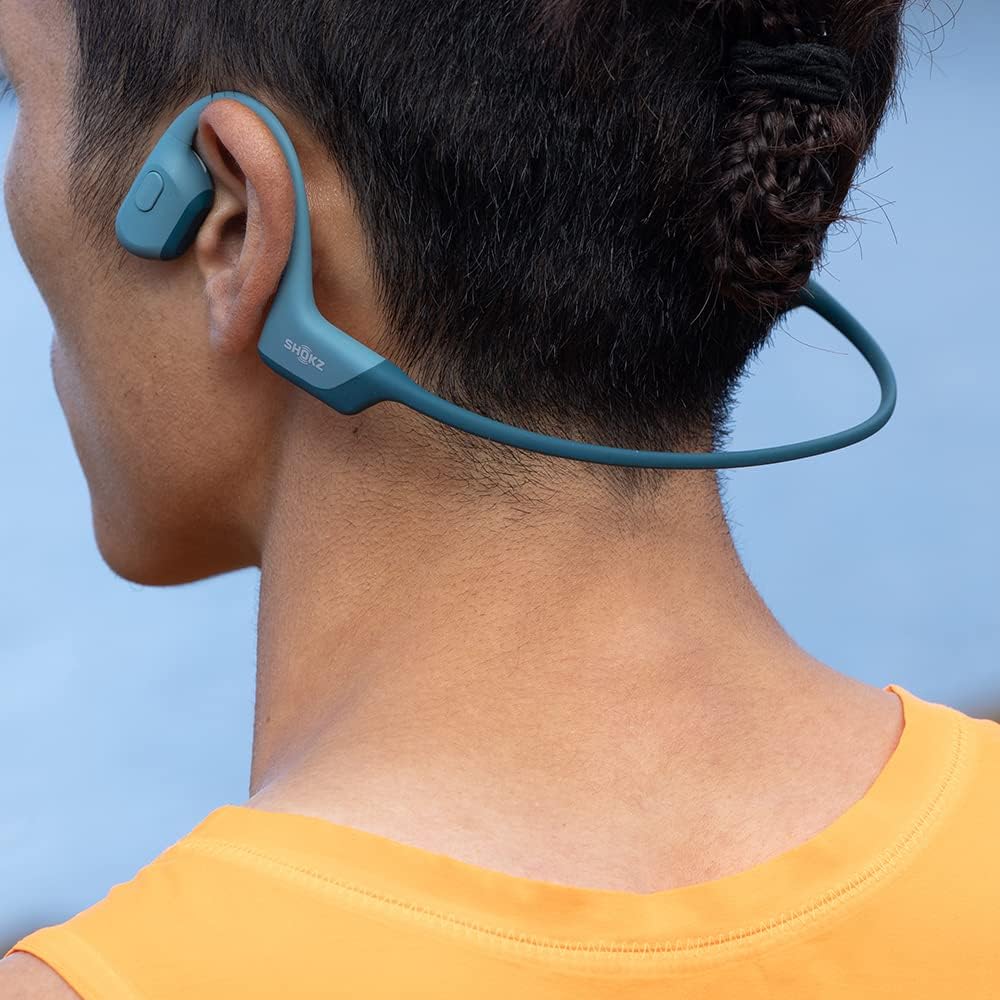 SHOKZ OpenRun Pro - Auriculares deportivos Bluetooth de conducción ósea, Azul, Moderno