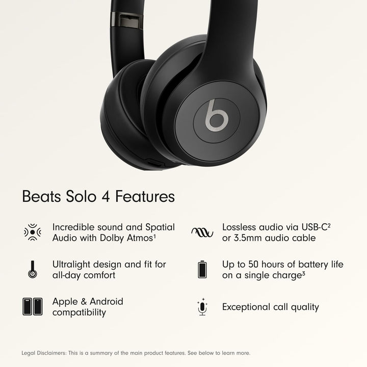 Beats Solo 4 - Auriculares inalámbricos Bluetooth en la oreja, bate...