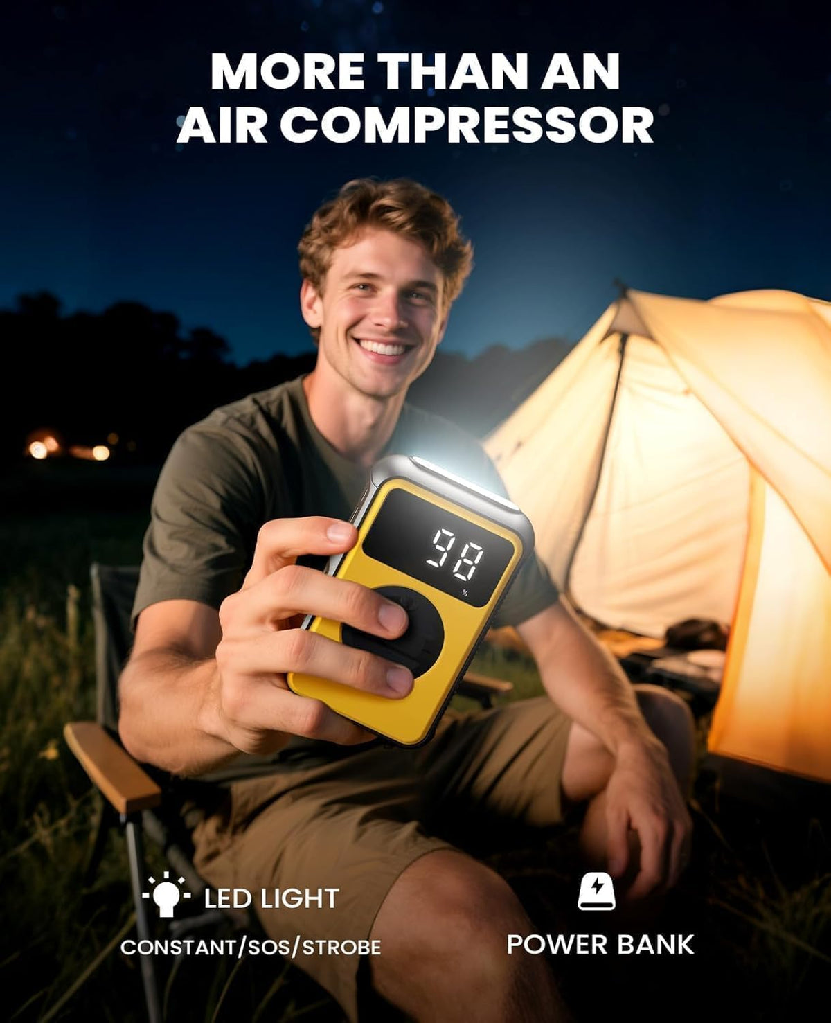 Inflador de neumáticos, compresor de aire portátil inalámbrico con...