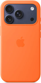 Funda de silicona para Apple iPhone 17 Pro con MagSafe y control de cámara: Funda ligera para teléfono, compatible con carga inalámbrica, acabado mate suave; Naranja