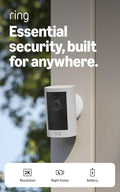Cámara para exteriores 2K Ring inalámbrica (último modelo): seguridad para tu casa o negocio, video Retinal 4K de gran angular, zoom 6x mejorado, visión nocturna (blanco)