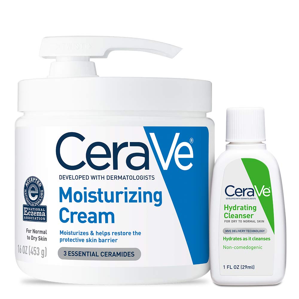 CeraVe Crema Hidratante y Limpiador Facial Hidratante Set de Cuidad...
