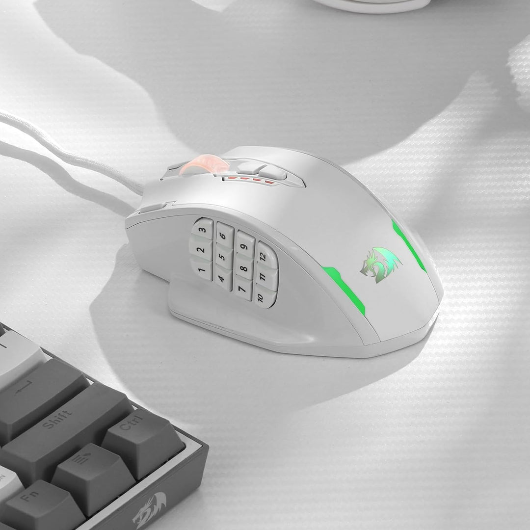Redragon M908 Impact RGB LED MMO Mouse para juegos con 12 botones l...