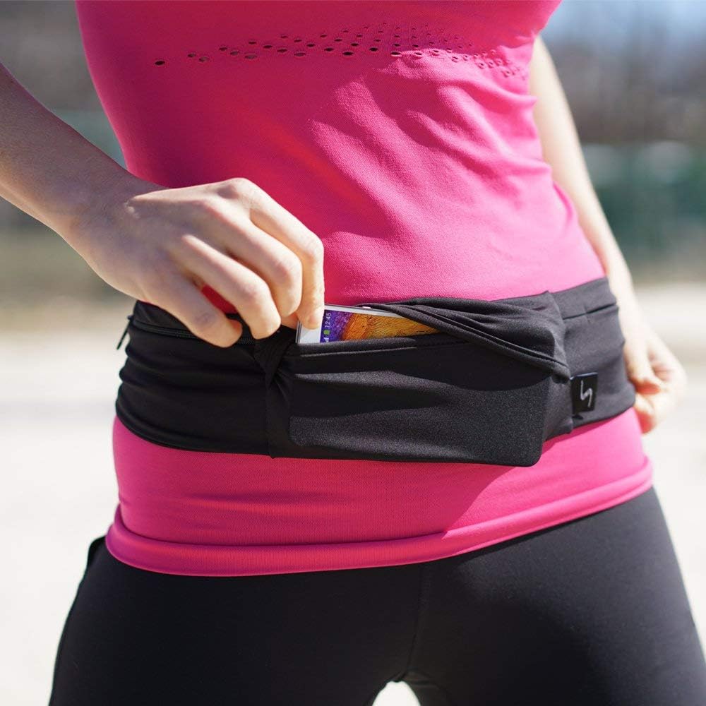 Riñonera ajustable de 3 bolsillos para correr, riñonera para entrenar con respaldo resistente al sudor, soporta todos los modelos de iPhone