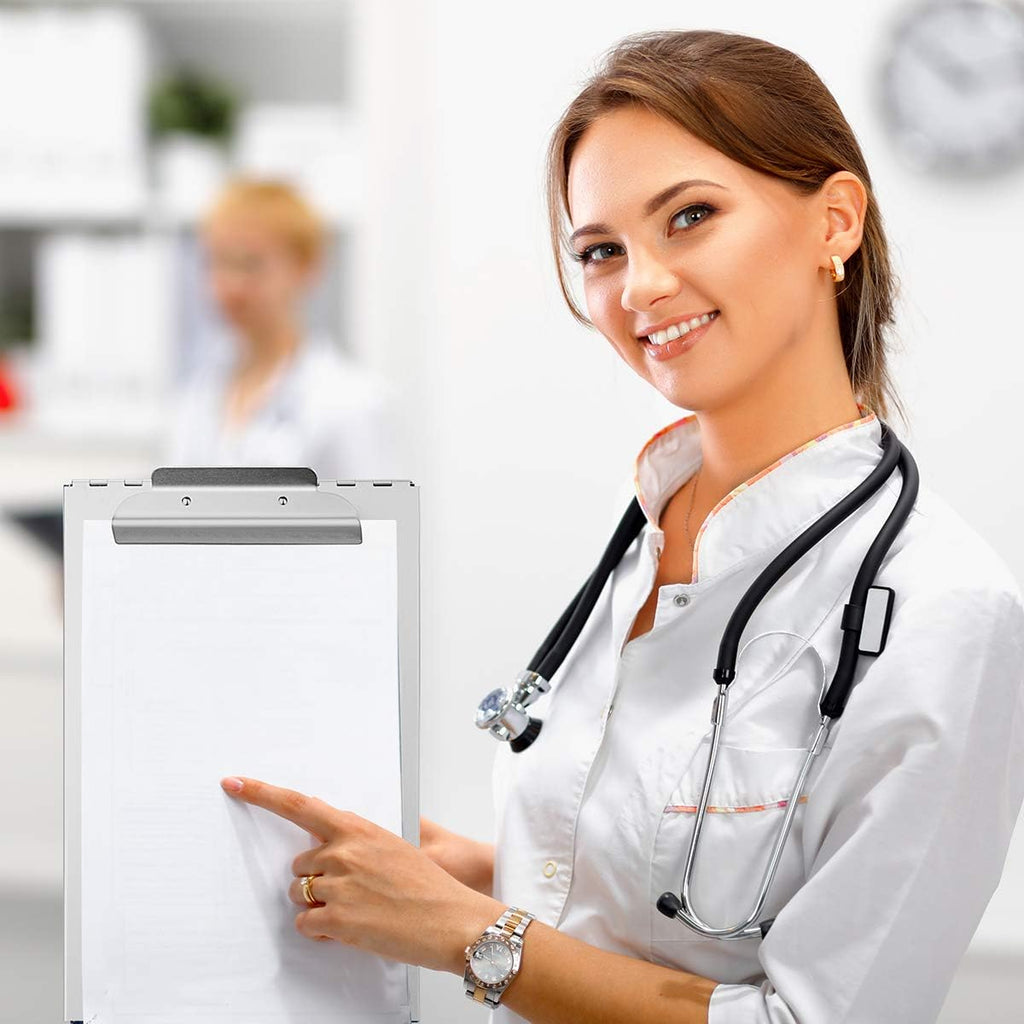 ZCZN Portapapeles de almacenamiento de aluminio reciclado, caja de portapapeles, soporte para formulario, adecuado para escuela, oficina, sitio de trabajo o personal médico, 9.25 x 13.78 pulgadas