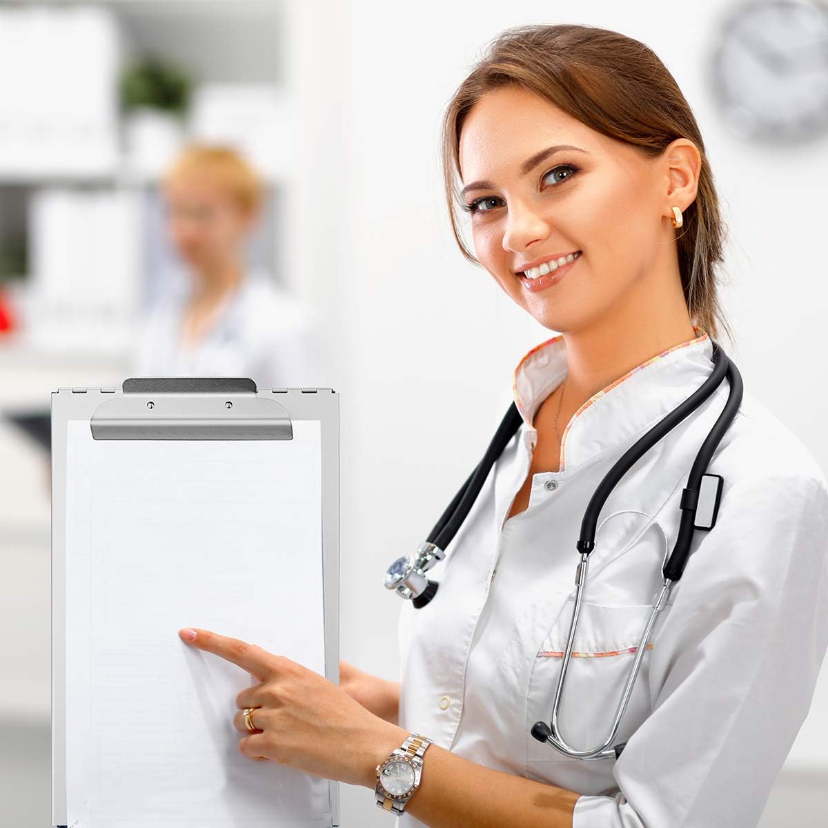 ZCZN Portapapeles de almacenamiento de aluminio reciclado, caja de portapapeles, soporte para formulario, adecuado para escuela, oficina, sitio de trabajo o personal médico, 9.25 x 13.78 pulgadas