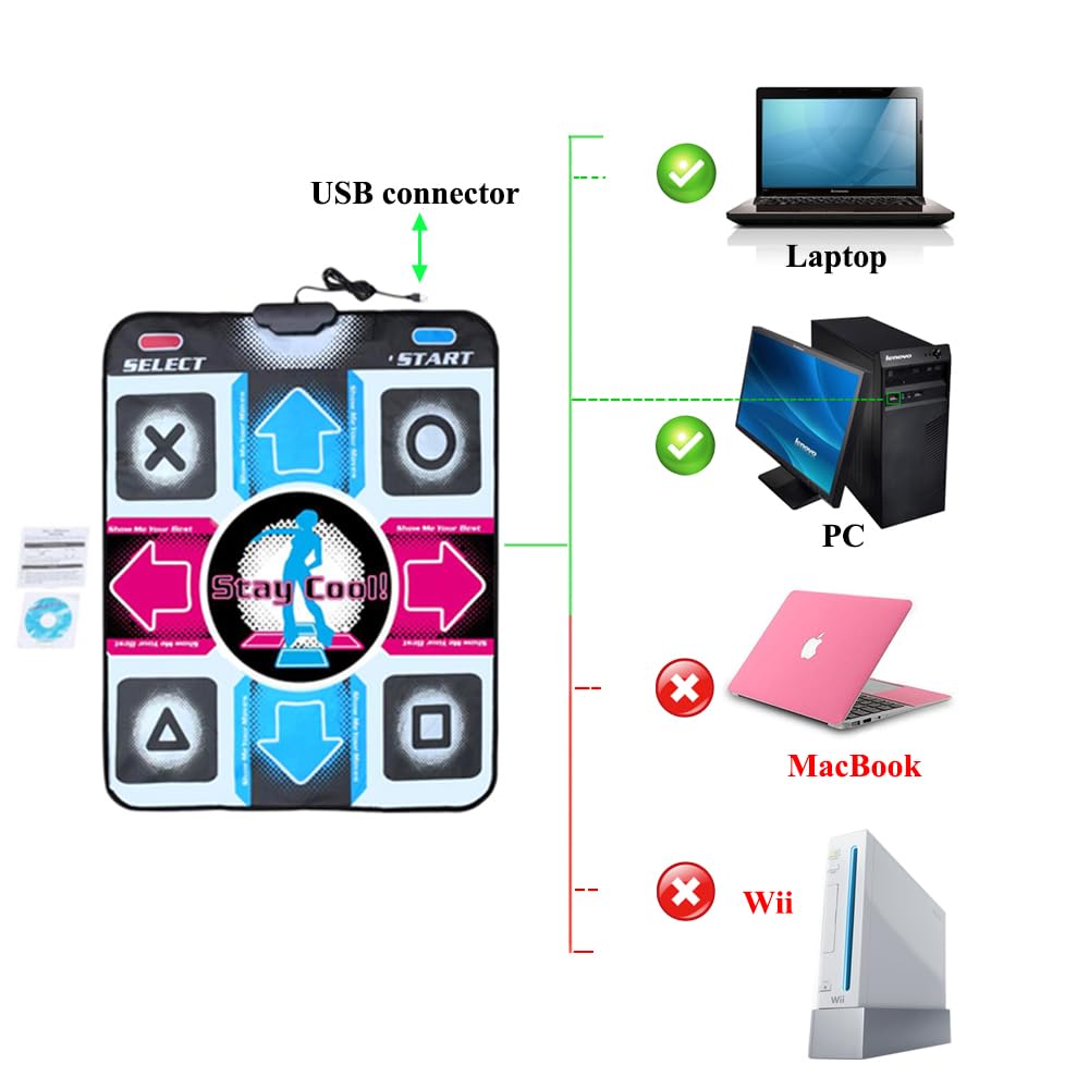 OSTENT USB Non-Slip Dancing Step Dance Mat Pad Blanket for