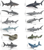 12PCS Tiburones Blancos Animales del Océano Criaturas de Pescado Conjunto de Juguete de Mar Figura de Pez Vela a Granel