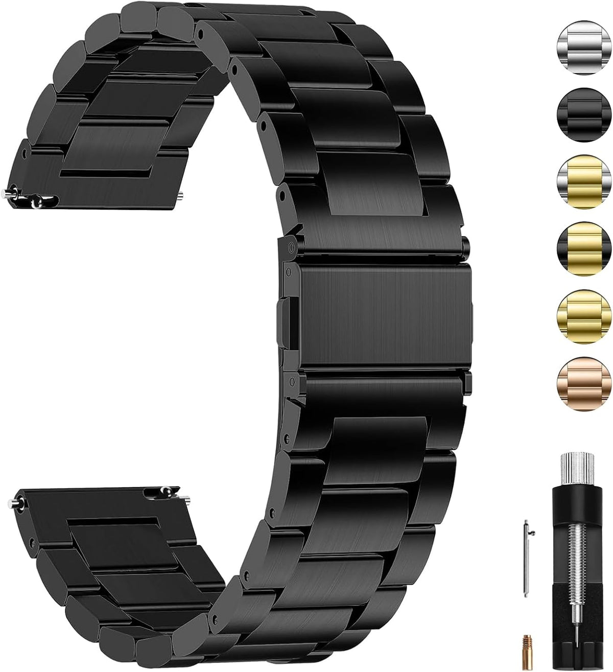 Fullmosa Correa de reloj de metal de liberación rápida de 0.787 in para