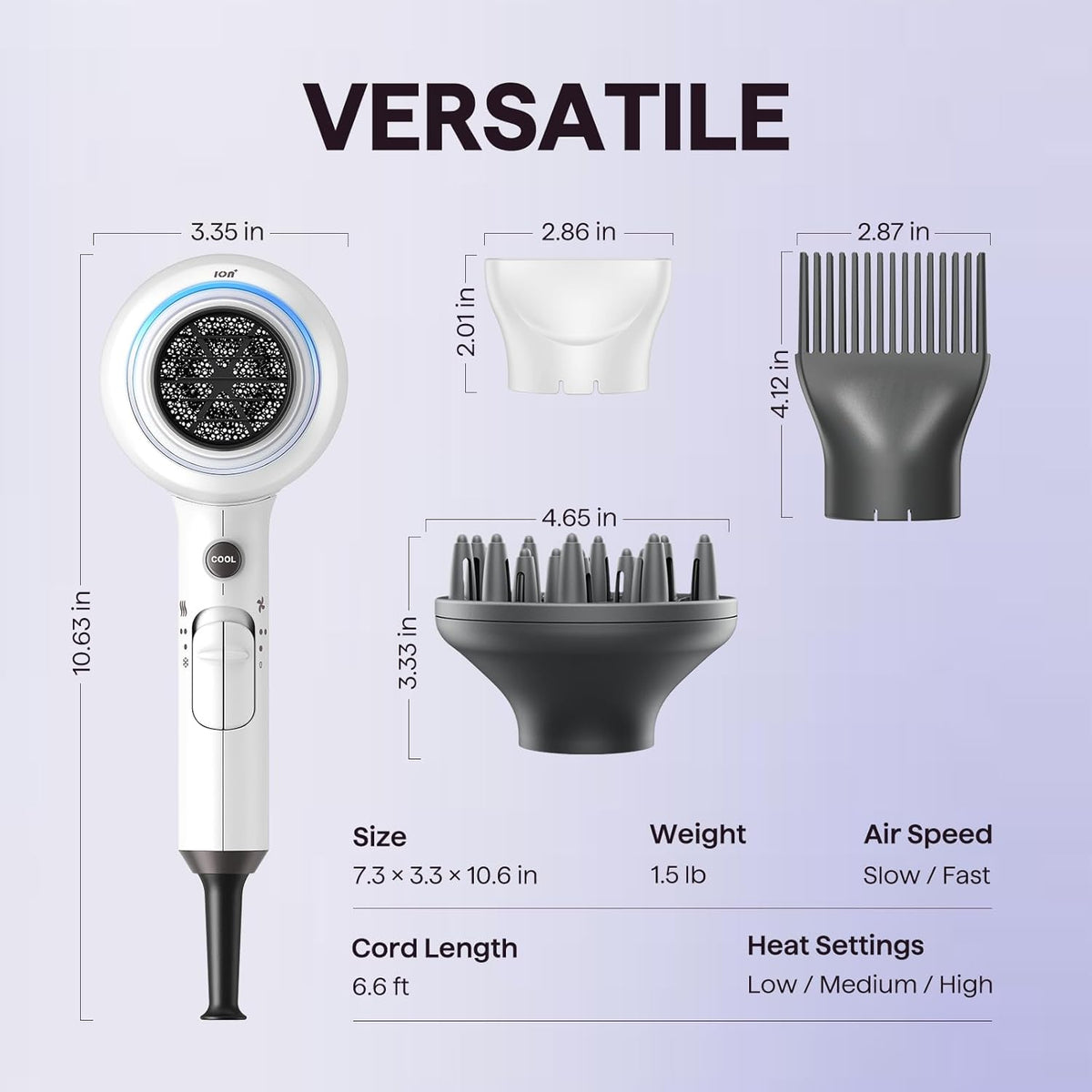 Secador de pelo Wavytalk, secador iónico soplado para cabello rizad...