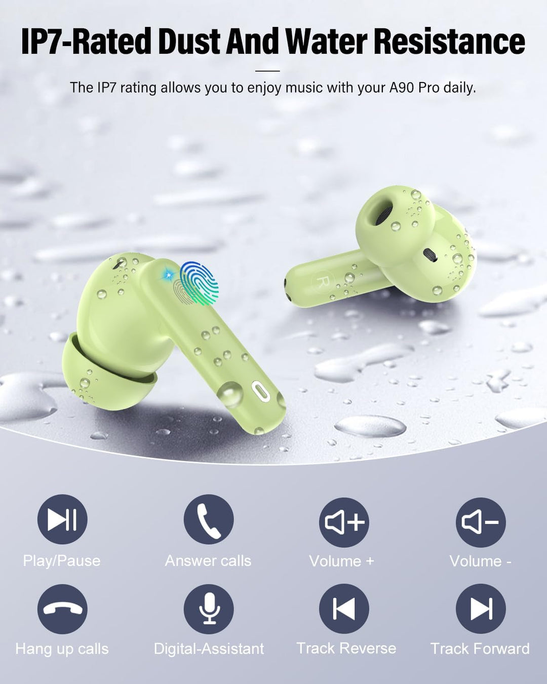 Auriculares inalámbricos, auriculares Bluetooth 5.4 con graves esté...