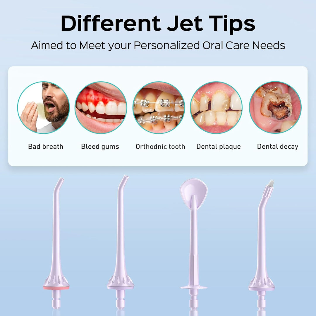 COSLUS Irrigador Dental de Agua para Dientes: 4 Modos Inalámbrico,...