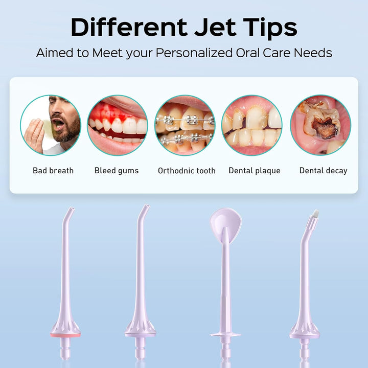 COSLUS Irrigador Dental de Agua para Dientes: 4 Modos Inalámbrico,...