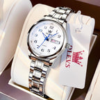 OLEVS Reloj de Lujo para Mujeres, Modo Pequeño de Muñeca, Acero Inoxidable, Reloj para Damas, Calendario