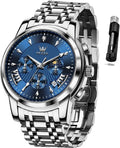 OLEVS Relojes para Hombres de Negocios de Acero Inoxidable, a Prueba de Agua, Estilo Casual Formal