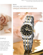 OPK Reloj de pulsera para mujer de acero inoxidable para mujer
