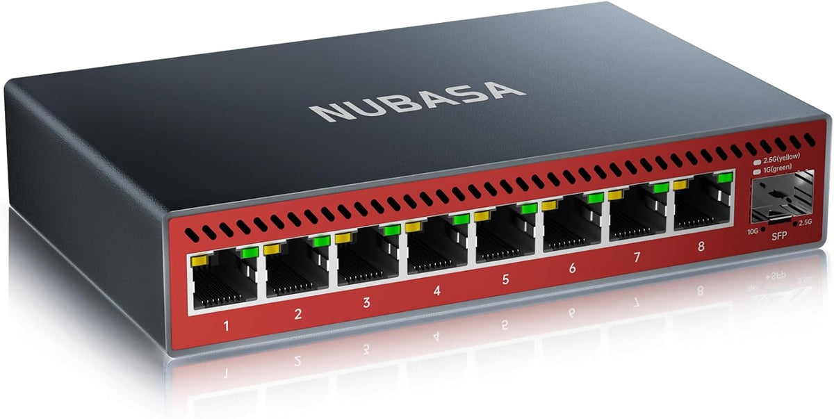 Conmutador NUBASA de 8 puertos de 2.5 Gb, conmutador Ethernet Gigabit