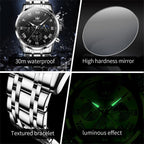 OLEVS Reloj multifunción para hombre, cronógrafo luminoso impermeable con