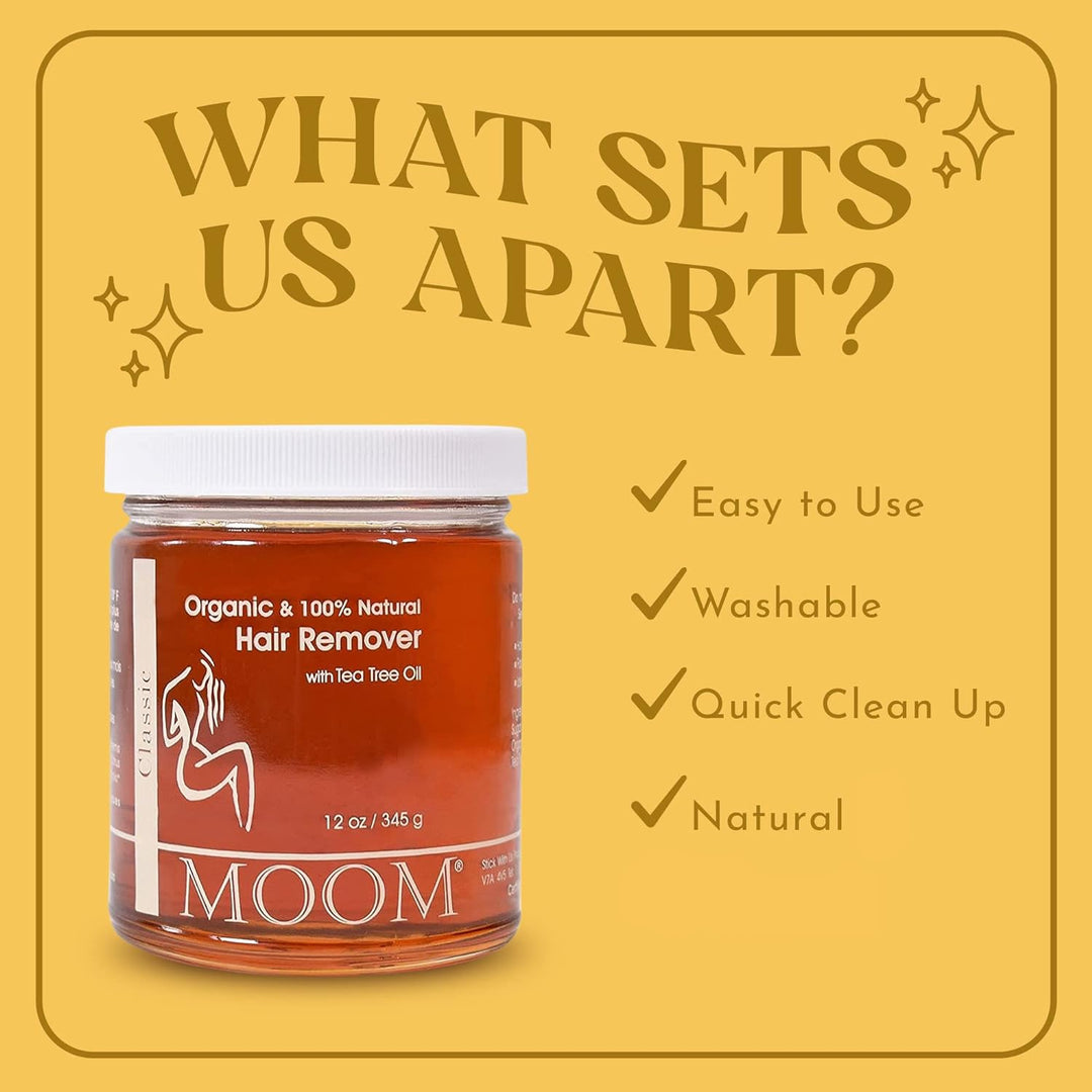 MOOM - Cera de azúcar orgánica con aceite de árbol de té, frasco de...